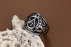 Charming Popular Men's Classical Casting Biker Silver&Black Stainless Steel Masonic symbols Ring High Quality Jewelry XMAS Gifts