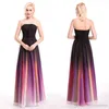 2022 Elie Saab Ombre Strapless Prom Dresses New 3 Styles Pleats Evening Gowns Chiffon Formal Dress For Cheap Bridesmaid Occasion Dress