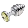 Brinquedos anais de metal, prata de aço inoxidável Butt Plug com jóias de cristal brinquedos sexuais SM605