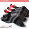 9A Kantsluiting met 3 bundels Braziliaanse Peruviaanse Maleisische Indiase Virgin Straight Menselijk Haar Weeft 100% Onverwerkte Remy Hair Extensions