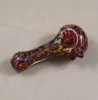 4 Inch Mixed USA color glass smoking hand pipes spoon Tobacco pipe bong free shipping W-1039