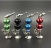 Pipe à fumer en gros quatre couleurs double boule petite pipe, bong en verre en gros, livraison aléatoire de couleur, livraison gratuite, grand mieux