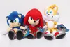 3pcs / set Nouvelle Arrivée Sonic le hérisson Sonic Tails Knuckles les jouets en peluche Echidna avec étiquette 9 23cm Shippng282J