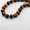 Natürliche Edelstein-Tigerauge, 14 mm, runde Perlen für die DIY-Herstellung von Charm-Schmuck, Halskette, Armband, lose 28 Stück Steinperlen für den Großhandel