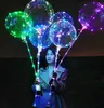 Luminous LED Balloon Transparent Colored Flashing Lighting Balloons With 70cm Pole Wedding Party Decorations Holiday Supply CCA8166 100pcs