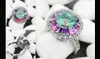 SHUNXUZE Pierścionki Zaręczynowe Akcesoria Biżuteria Dla Szlachetnych Kobiety Dzień Ślubu Boże Narodzenie Prezenty Sprzedaż Rainbow Cubic Cyrkonia R735 Rozmiar 6 7 8 9
