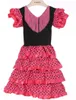 Baby Girls Dress Polyester Material Baby Girl flamenco Dresses Three Color and High Quality Spanish flamenco dance dress PT004