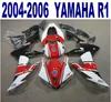 Formowanie wtryskowe Nowy zestaw do obróbki dla Yamaha YZF-R1 04-06 Czerwone Białe Czarne Bodywork Wishings Set YZF R1 2004 2005 2006 YQ2 +7 Prezenty