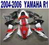 Injeção moldando novo kit de carenagem para yamaha yzf-r1 04-06 vermelho branco preto carenagem carenagem set yzf r1 2004 2005 2006 yq2 +7 presentes