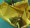 100pcs lot 12 20cm Cheap Whole Golden Zipper Lock metallic Aluminum Foil Zip lock Bags gold bags packaging pouch 255a