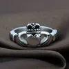 Claddagh ring Ireland vintage heart crown wedding rings for women silver plated jewelry