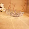 Prata Claro Cristal Nupcial Coroa Tiaras Para Noivas Grande Coroa Real Prata Cabeça Da Coroa Imitação Tiaras Jóias Pedrinhas Cristais