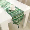 BZ371-1 Fashion table runner linen cotton printed table covers dustproof wedding party home table decoration high quality