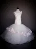 Hübsche Mädchenkleider im Meerjungfrau-Stil für Hochzeiten, Blumenapplikationen, Kristall, für kleine Kinder, Erstkommunionkleid, Tüll, lange Festzugskleider