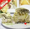 European Styles Romantic Wedding Candy Chocolate Boxes golden Carriage Candy Bags Wedding gift Holder Favor free shipping