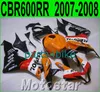 أجزاء حقن صب دراجة نارية لهوندا fairings CBR600RR 2007 2008 أسود برتقالي REPSOL العرف هدية عدة CBR 600RR F5 07 08 LY32