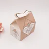 キャンディボックスバッグチョコレートペーパーギフトパッケージのための誕生日の結婚式のパーティーの好意の装飾用品diyベビーシャワーピンク/黒のハンドバッグデザイン