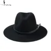 Wholesale-2015 Hot Autumn and winter wool fedora hat free shipping Hat for man and women Big brim size hat Fine bandwidth eaves