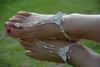 1 paire Crystal papillon sandales aux pieds nus plage de plage de mariage cheville chevilles1385810