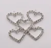 100 Stuks Zilveren Plaat Clear Rhinestone Heart Shaped Charm Hangers Voor Sieraden Maken Armband Ketting Bevindingen 0023072829