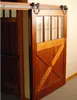 Kit di binari scorrevoli per porta scorrevole in legno, design moderno a ferro di cavallo, resistente, in acciaio rustico