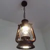 Chiński Vintage Bronze Żelazko Kerosene Lampa Łańcuch Wisiorek Lekki Jasne Szkło Lampy Korytarz Korytarz Korytarz Korytarz Korytarz Lampa