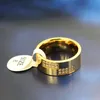 Titanium Steel Jewelry Cubic Zirconia Men Rings Fashion Finger Ring Gold 8mm Size 7-13