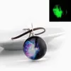 Moda estrellado espacio exterior Universo collares de piedras preciosas brillan en la oscuridad bola de cristal colgante collar para mujeres modelos de mezcla de joyería