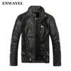 Wholesale- ENWAYEL Autumn Moto Vintage Mens Jackets Coat Motorcycle PU Male Leather Jacket Men Casual Stand Collar Slim Fit lether Brown