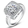 2015 nouveau design 925 sterling suisse CZ diamant bague de mariage plaqué platine Top qualité mode bijoux livraison gratuite