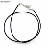 100PCS LOT Black Leather Snake Necklace Beading Cord String Rope Wire 45cm DIY Jewelry Extender Chain With Lobster Clasp Components