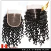 Lace Closure 1raie Cheveux Tissages Reine Cheveuxperuviens Vierges Cheveux Humaine Remy 4x4 "Partie Médiane Boucles Bella Hair