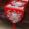 Tjockna etnisk kirin bordslöpare kinesisk stil högdensitet silkesbrokad lång bordduk matbord kuddar party hem dekoration256t