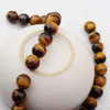 Naturalne Gemstone Tiger Eye 14mm Okrągłe Koraliki Dla DIY Making Charm Biżuteria Naszyjnik Bransoletka Luźna 28 SZTUK Kamienne Koraliki na Hurtownie