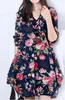 Mode manches longues rétro robes florales chemises décontracté imprimé couleur chemise tendance BLOUSE2224