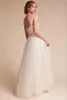 Ballkleid Vestido de Novia Falten Tüllrock elastisches Satinoberteil funkelnde glänzende Schärpe bodenlange Brautkleider Brautkleider