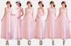 Elegant Mix 6 Style Real Photos Chiffon Sweetheart Strapless Ruffle A-line Bridesmaid Dresses Formal Dresses Custom Made Under $50