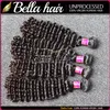 10 ~ 24-calowy 8A Indian Hair Extension Nieprzetworzone Głębokie Wave Weft Weft 2 sztuk / partia Natural Color Human Hair Weaves Darmowa Wysyłka Bella Hair