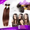 Färg # 1 # 1b # 2 # 4 Brasilianska Peruanska Virgin Micro Ring Loop Rak hårförlängning 100% Human Haft Weft Remy Micro Loop Hair Extension