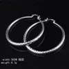 Fashion Pretty Explosion models in Europe and America Fashion Shine Rhombic Circle 925 Silver Earrings silver earrings 1200