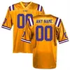 Custom LSU Tigers College Football Jersey Personalized Gold White Purple Double Stitched Top Quality Jerseys Any Name & Number-Factory Outlet