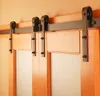 Porta scorrevole in legno per fienile doppia con spedizione gratuita. Kit hardware per porta scorrevole in legno nero moderno e resistente