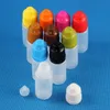 100 Sets 10ml 1/3 OZ Plastic Dropper Bottles Squeeable with CHILD Safety Proof caps Multi-color Liquids Juice Oil Paint Flux Essence Eye Drops Saline Storage 10 ml