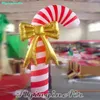 Lighting Christmas Inflatable Candy Cane Balloon 3m Giant Multicolor Air Blown LED Candy Column med band för kampanjevenemang