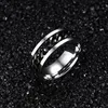 316L Stainless Steel IP Black Plated High Polished Mens Fashion Rings Silver/Black 8mm Size 6-15