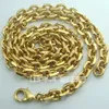 Collana a catena da uomo in oro giallo 18 carati 18 carati, larghezza 6 mm, lunghezza 50 60 70 80 N248291w