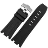 JAWODER Watchband Man 28mm Black Red Orange Blue Gray Green Yellow Silicone Rubber Diver Watch Band Strap Pin Buckle for ROYAL OAK307z