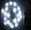 Rose 20 LED Romantische Blume Hochzeit Warmweiß Weihnachten Valentinstag Dekor Lichterkette Hausgarten Dekoration