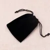 Black Velvet DrawString Bag 20x30cm8 x 12 tum Makeup smycken Set Gift Pouch Storage Sack318L