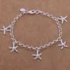 Livraison gratuite avec numéro de suivi Top vente 925 Bracelet en argent 5 étoiles de mer Bracelet bijoux en argent 20 Pcs/lot pas cher 1809